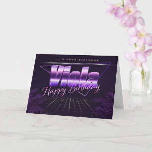 Viola Name Vorname lila retro Karte Geburtstag