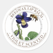 Viola Odorata Violet Lip Balm Runder Aufkleber (Vorderseite)