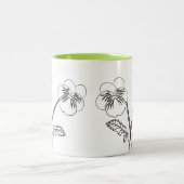 Viola Pansy Blume Zeichnend Gärtnerische Tasse (Mittel)