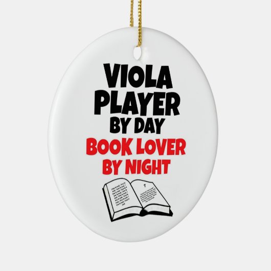 Viola Player by Day Book Lover by Night Keramik Ornament (Rechts)