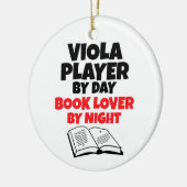 Viola Player by Day Book Lover by Night Keramik Ornament (Links)