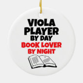 Viola Player by Day Book Lover by Night Keramik Ornament (Hinten)