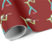 Viola Playing Stickman Geschenkpapier (Rolleneckpunkt)