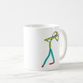 Viola Playing Stickman Kaffeetasse (VorderseiteRechts)