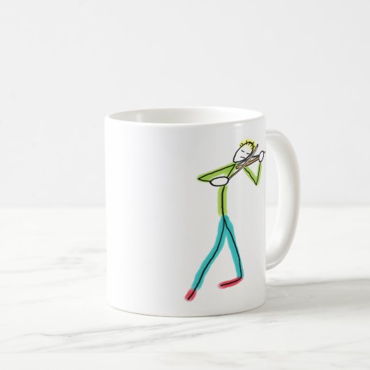 Viola Playing Stickman Kaffeetasse (VorderseiteRechts)