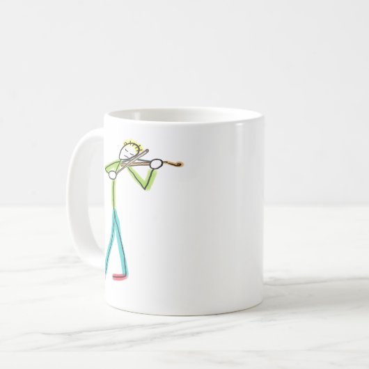 Viola Playing Stickman Kaffeetasse (Vorderseite Links)