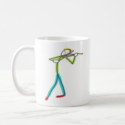 Viola Playing Stickman Kaffeetasse (Links)