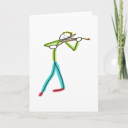 Viola Playing Stickman Karte (Vorderseite)