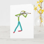 Viola Playing Stickman Karte (Gelbe Blume)