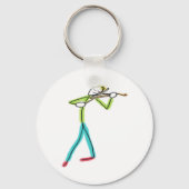 Viola Playing Stickman Schlüsselanhänger (Vorderseite)