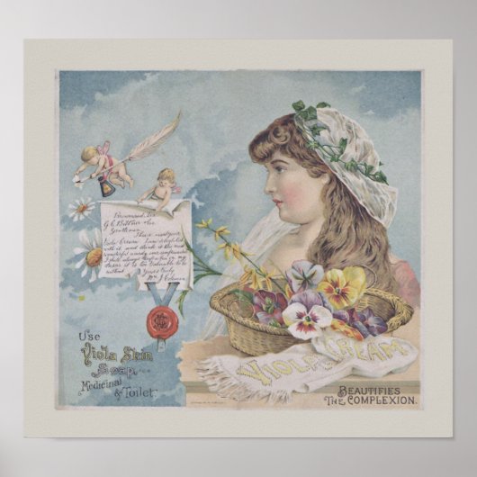 Viola Skin Soap Soap Vintage Poster (Vorne)