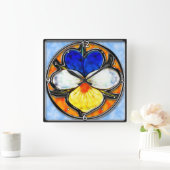 Viola Stains Glass Quadratische Wanduhr (Zuhause)