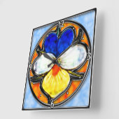 Viola Stains Glass Quadratische Wanduhr (Winkel)