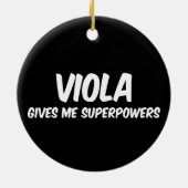 Viola Superpower Funny Superhero Music Keramik Ornament (Hinten)