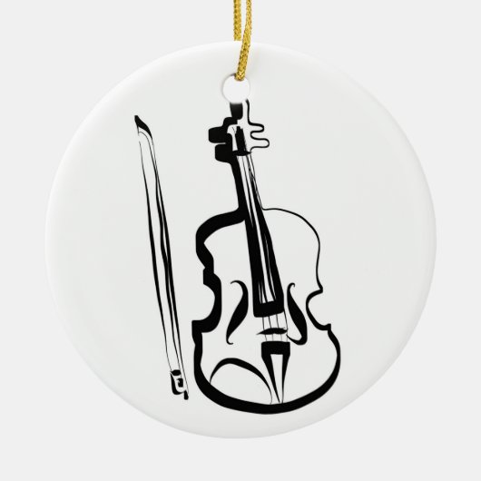 Viola und Bow von Leslie Harlow Keramik Ornament (Vorne)