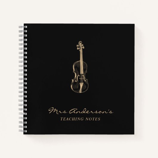 Viola Violine Teacher Black Music Notizblock (Vorderseite)