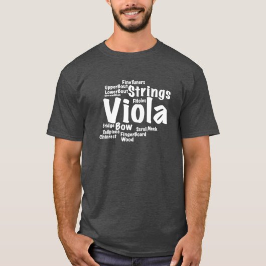 Viola Word Cloud White Text T-Shirt (Vorderseite)