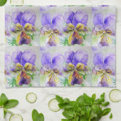 Violas Floral Lila Gelbes Viola Violet Muster Geschirrtuch (Gefaltet)