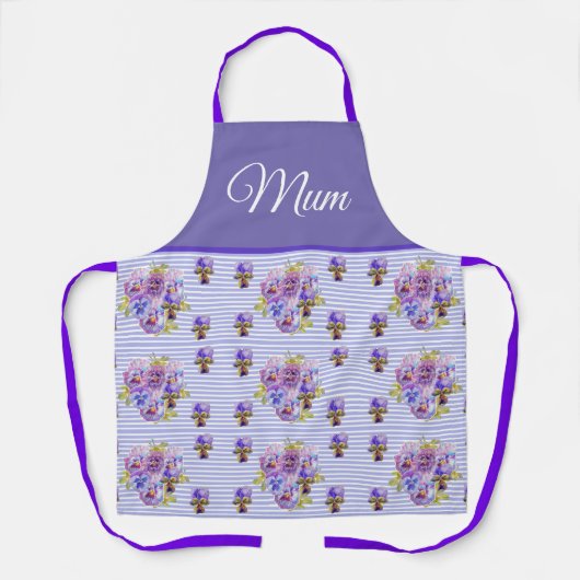 Violas Floral Lila Viola Violet Muster Mum Apro Schürze (Vorderseite)