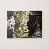 Violas in einem Steintrog. Puzzle (Horizontal)