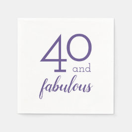 Violet 40 & Fabulous Geburtstagsparty Paper Napkin Serviette