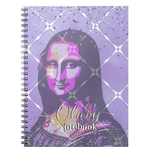 Violet Abstract Mona Lisa  Notizblock (Vorderseite)