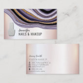 Violet agode geode schick metallische weiche rosa visitenkarte (Vorne/Hinten)