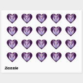 Violet Amethyst Angel Heart Stickers (Blatt)