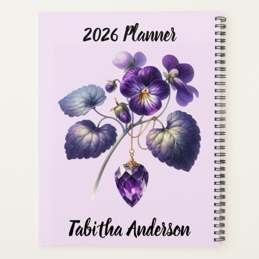 Violet & Amethyst February Verse – 2026 Full-Year  Planer (Rückseite)
