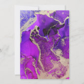 Violet Amethyst Lila Gold Moody Wedding Einladung (Rückseite)