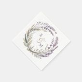 Violet and Sage Floral Wreath Wedding Napkin Serviette (Ecke)