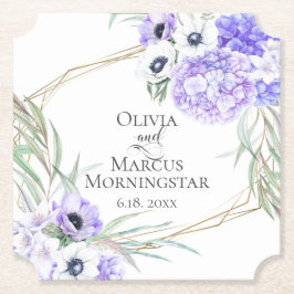 Violet Anemone Floral Bouquet Luncheon Untersetzer