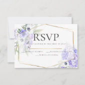 Violet Anemone Floral Wedding RSVP Einladung (Vorderseite)