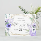 Violet Anemones wirst du meine Ehrenmatrone sein Einladung (Stehend Vorderseite)