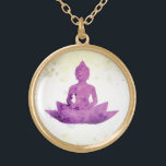 *~* Violet AP33 Buddha Botanischer Flora Lotus Vergoldete Kette<br><div class="desc">( Suche nach AP33 für ähnliche Designs ) Einfach und Minimal Abstrakt Boho Zen Wasserfarbe weich mit GOLD Bereichen. In Silver Plate und Gold Plate gibt es verschiedene Möglichkeiten in Form- und Metallfarben. * Energetisch Enhanced Bohemisch Botanical Garland / Bouquet Floral / Blume Pastel Moderne Beliebt sanft farbenfrohe Zen künstlerischer...</div>