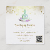 *~* Violet Aqua Buddha QR AP33 Floral Lotus Quadratische Visitenkarte (Rückseite)
