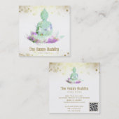 *~* Violet Aqua Buddha QR AP33 Floral Lotus Quadratische Visitenkarte (Vorne/Hinten)