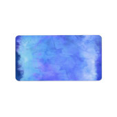 Violet Aquamarin Blue Watercolor Textur Muster Adressaufkleber (Vorne)