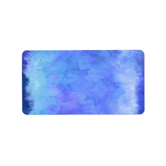 Violet Aquamarin Blue Watercolor Textur Muster Adressaufkleber (Vorne)