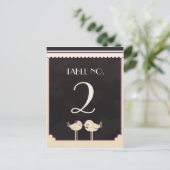 Violet Aquamarin Love Birds Tischnummer Card (Stehend Vorderseite)