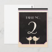 Violet Aquamarin Love Birds Tischnummer Card (Vorne/Hinten)