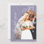 Violet Arch Botanische Leaf Hochzeit Danke Karte (Vorderseite)