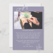 Violet Arch Botanische Leaf Hochzeit Danke Karte (Rückseite)