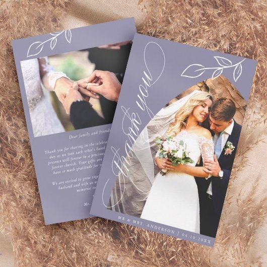 Violet Arch Botanische Leaf Hochzeit Danke Karte