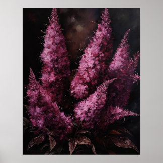 Violet Astilbe Blume Art Print Poster