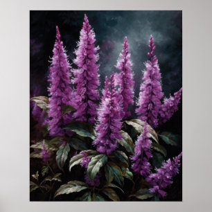 Violet Astilbe Blume Art Print Poster