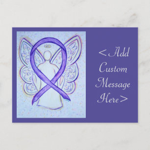 Violet Awareness Ribbon Angel Custom Art Postkarte