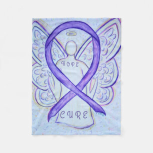 Violet Awareness Ribbon Hope Cure Angel Blanket Fleecedecke
