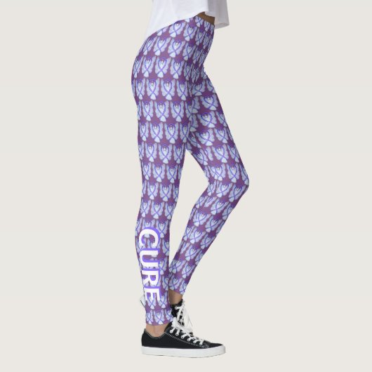 Violet Awareness Ribbon Hope & Cure Angel Leggings (Rechts)