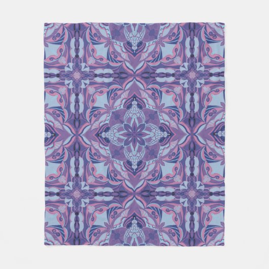 Violet Azulejo Spanish Tile Fleecedecke (Vorderseite)